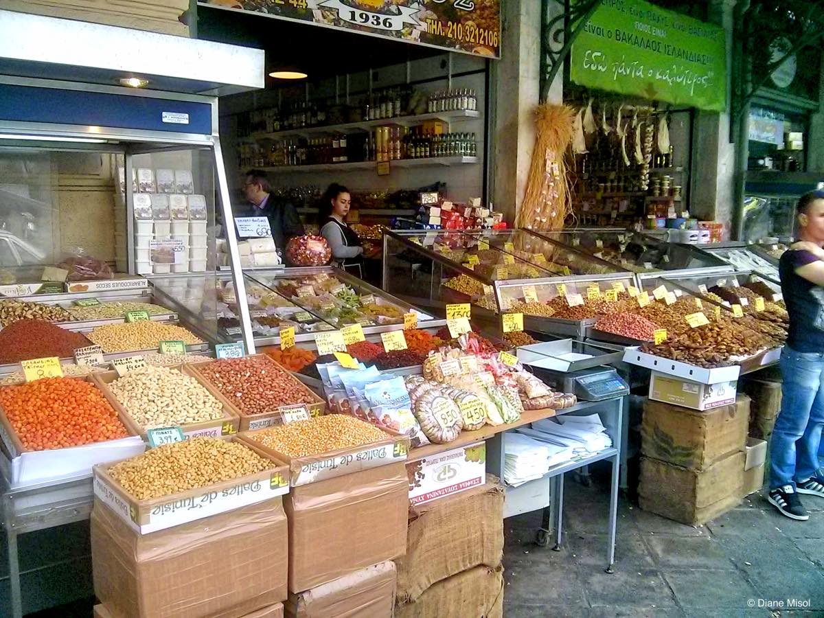 Nuts at a neighbourhood Market, Athens, Greece