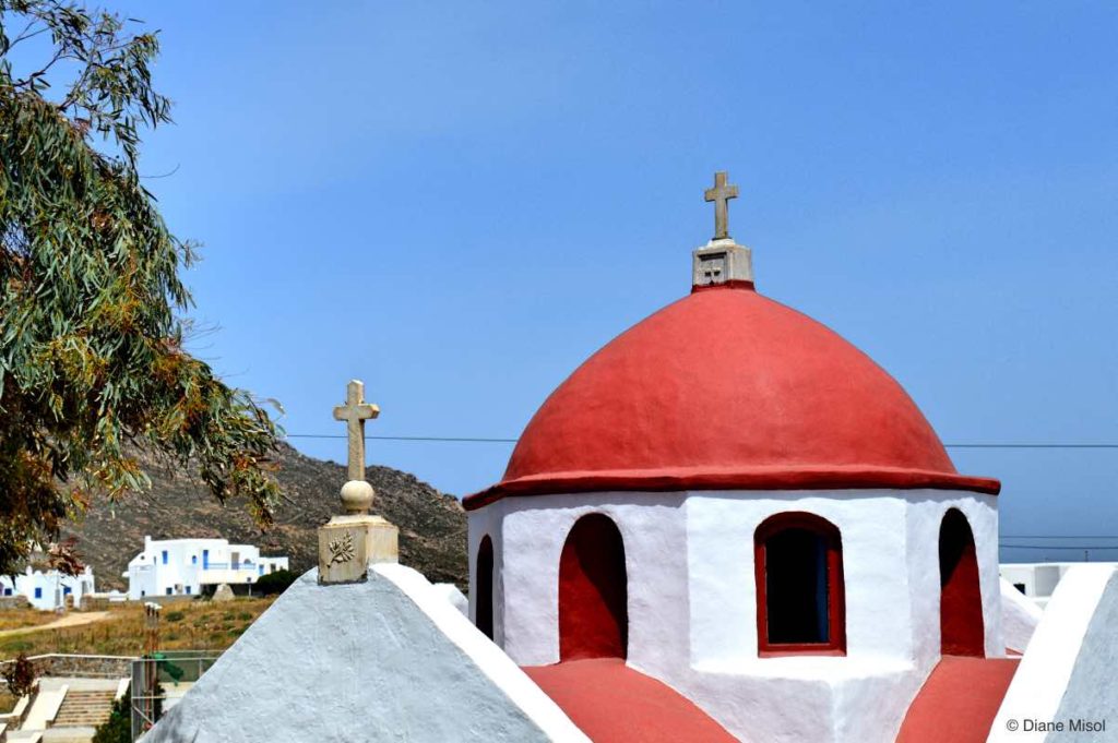 Red Chapel Top. Mykonos, Greece