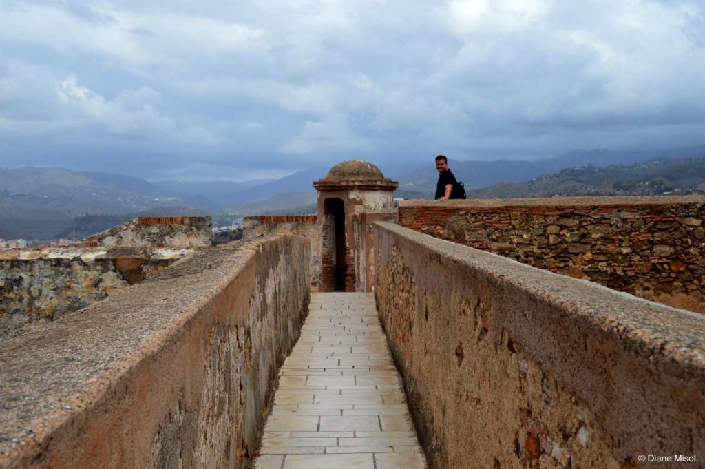 Fortress Walls of Gibralfaro Castle. Malaga, Spain