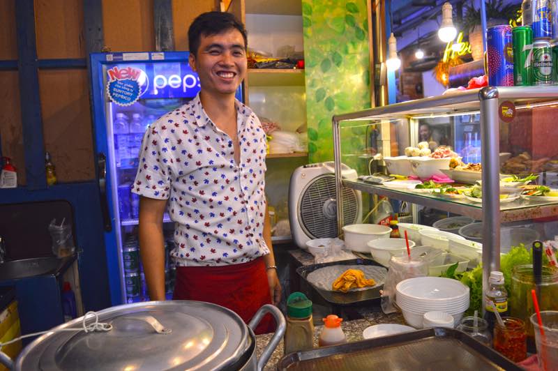 Happy Soup Vendor - Ben Thanh Street Food, Ho Chi Minh