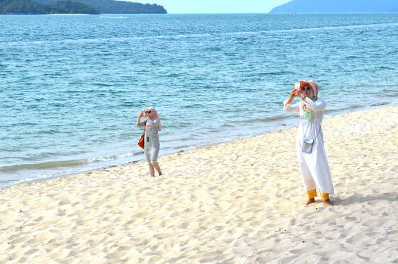 Ladies at Pantai Tengah Beach - Langkawi Island