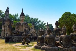 Cross Legged Buddha Statues - Buddha Park, Vientiane, Laos