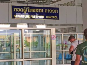 Departure Passport Control, Laos Thai Border on the Night Bus, Laos Side