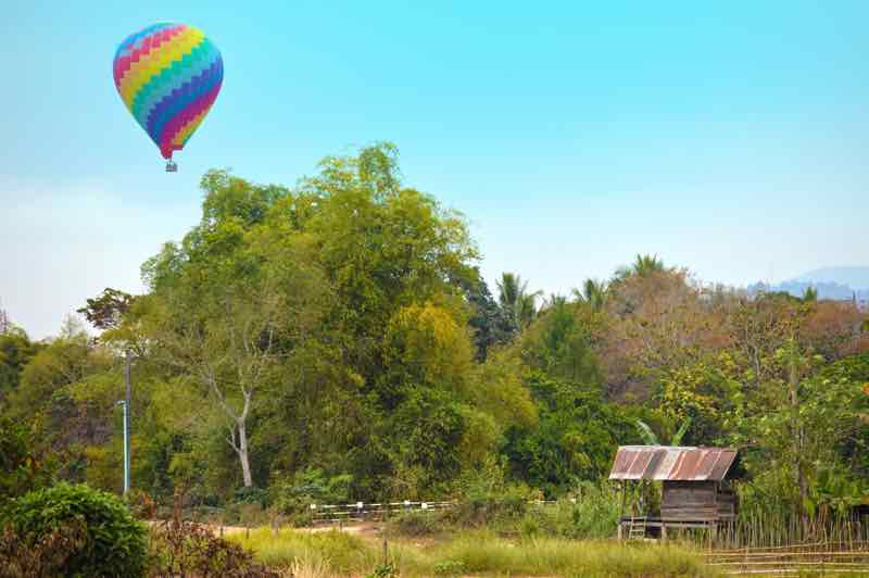 Hot Air Balloon Over Vang Vieng, Laos