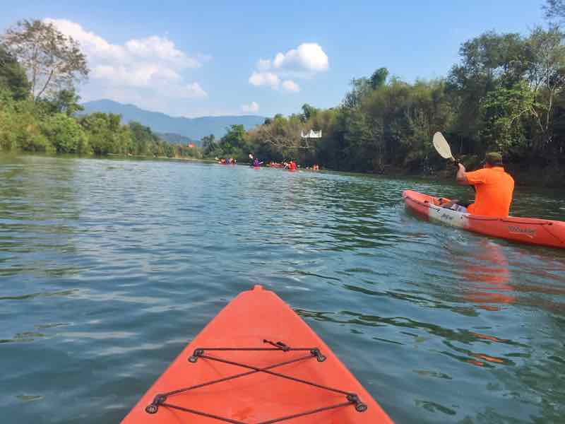Kayaking Nam Song River - Vang Vieng, Laos