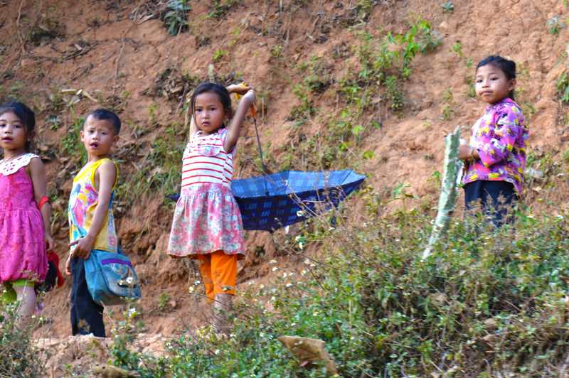 Kids by the Road - Laos