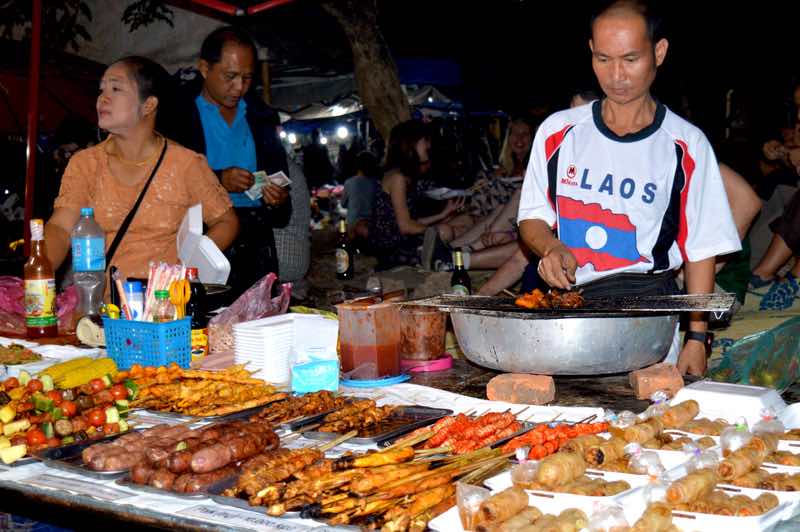 Laos Night Market Vendors - Luang Prabang