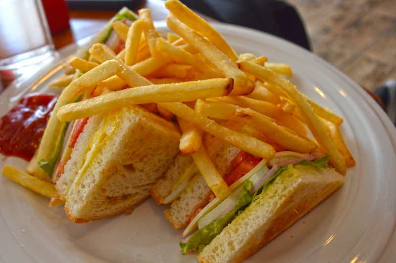Club Sandwich with French Fries - BaanchivitMai Bakery and Restaurant, Chiang-Rai, Thailand