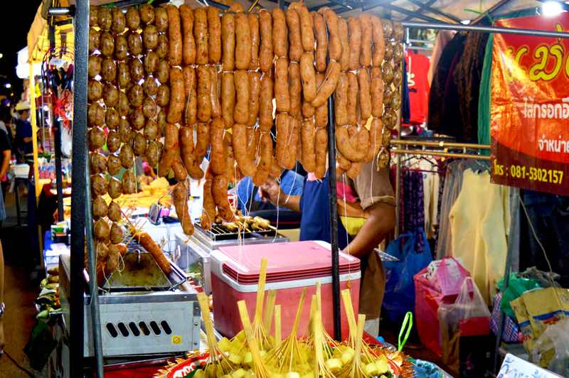 Sausage Booth at the Night Market - Chiang Rai, Thailand