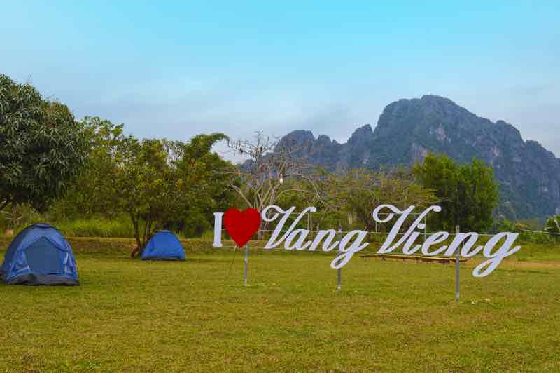 Tents at Riverside Garden Bungalows - Vang Vieng Budget - Laos