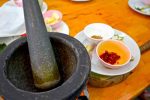 Stone Mortar and Pestle Ready To Make Curry Paste - Chiang Mai
