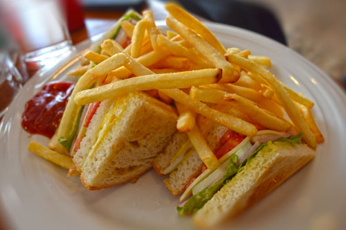 French Fries and Club House Sandwich - Baan Chivit Mai Bakery - Chiang Rai, Thailand