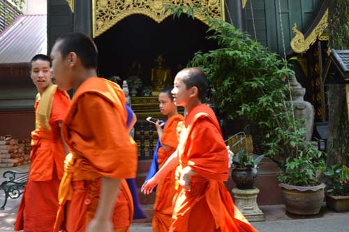 Monks at the Temple - Chiang Rai, Thailand