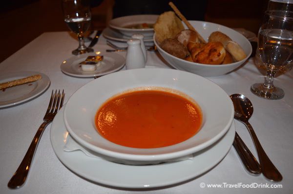 Tomato Cream Soup with Basil - Al Dente Restaurant, Egypt