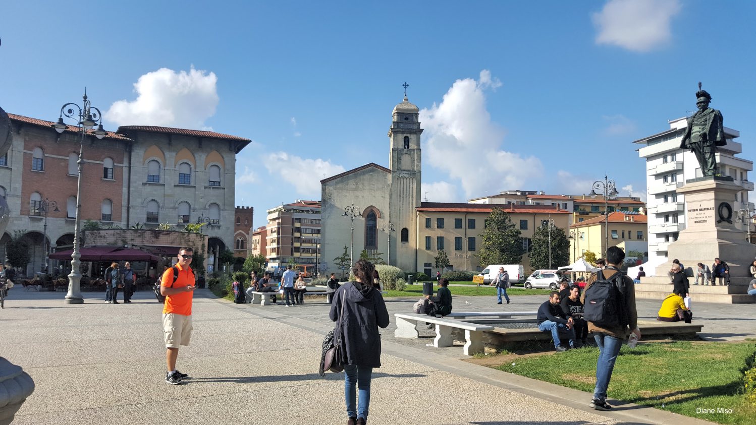 Piazza Vittorio Emanuele in Pisa, Italy