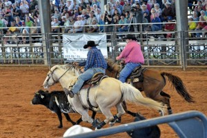 Riders participating in Team Roping