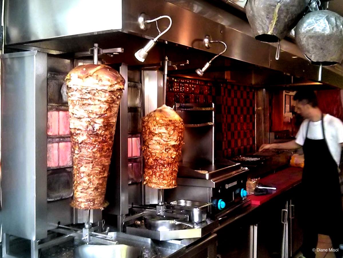 Grilling Gyros Meat, Athens, Greece