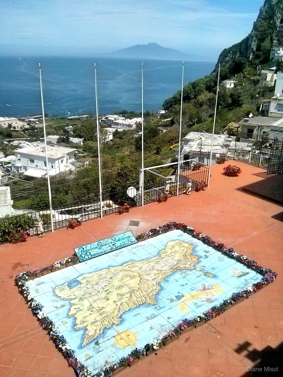 Tile Map and View of Capri, Italy