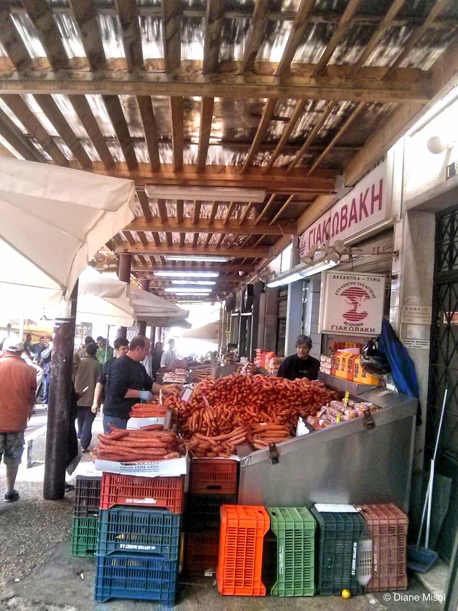 Sausage Stand at the Market. Athens, Greece