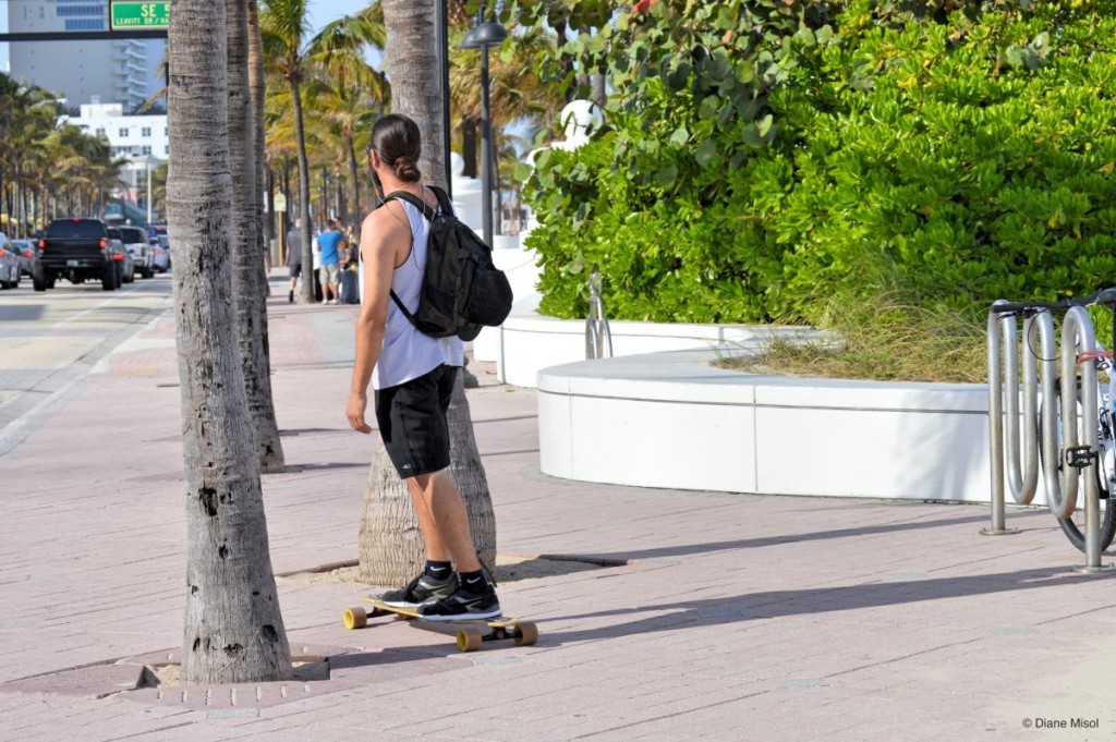 Skate Boarding on the Promenade, Fort Lauderdale Beach, Florida, USA