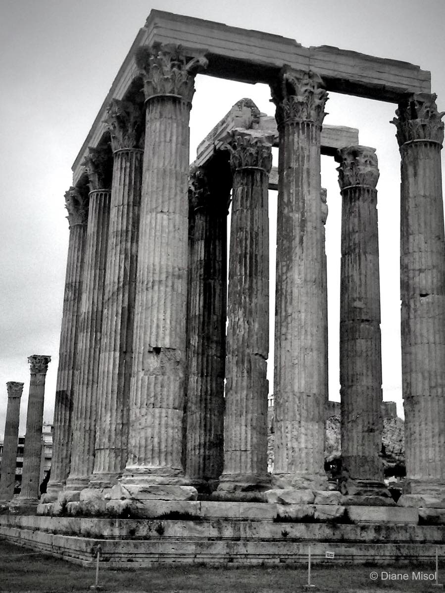 Temple Of Olympian Zeus, Athens, Greece (Black/White)