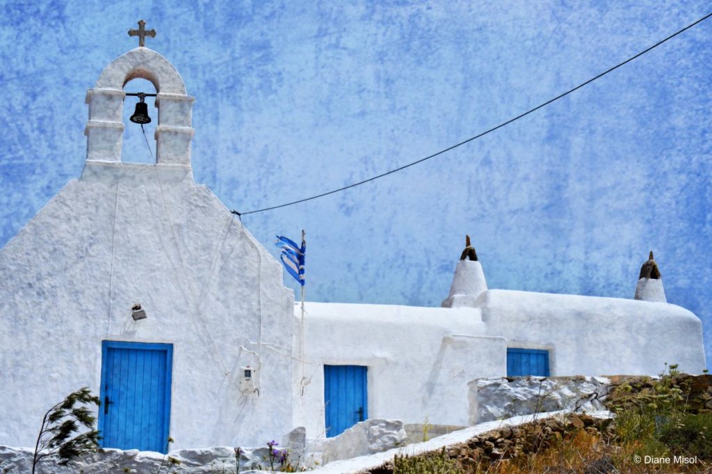 Blue on Blue, Postcard Feelings, Church of Mykonos, Greece