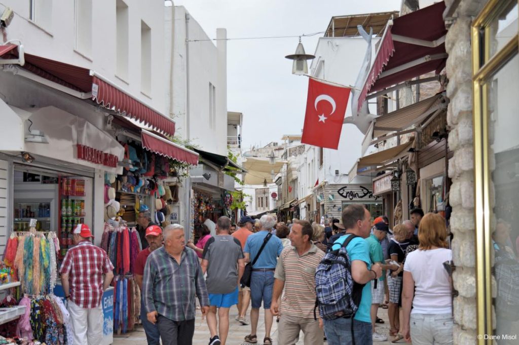 Busy Tourist Street. Bodrum, Turkey