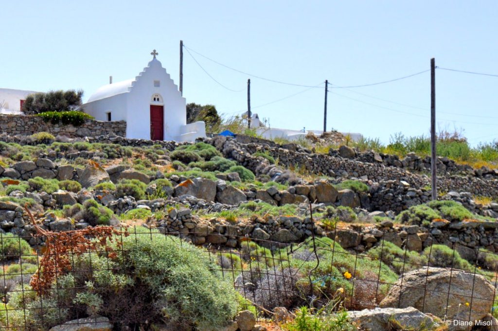 Country Church on a Hill. Mykonos, Greece
