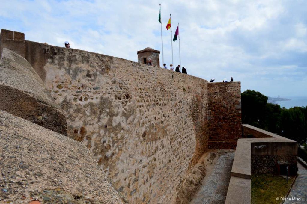 Fort Walls of Gibralfaro Castle. Malaga, Spain