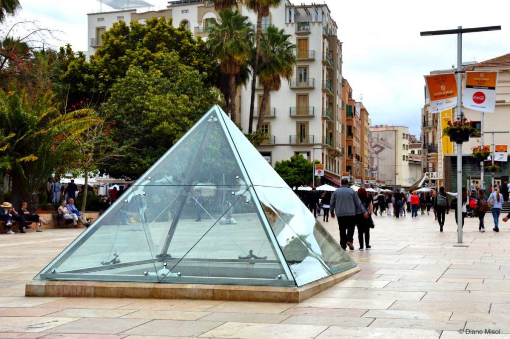 Glass Enclosure View to Underground Ruins. Malaga, Spain