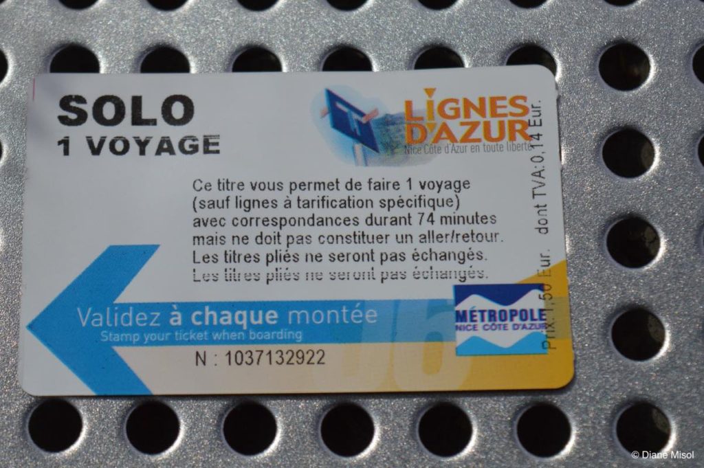 Lignes d'Azur Train Ticket. Nice, France