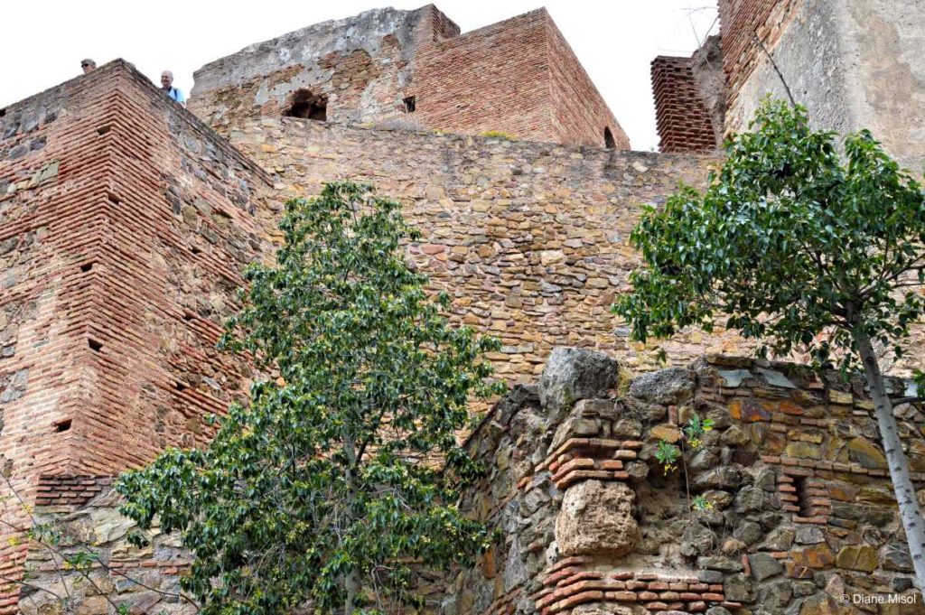 Mighty Fort Walls of the Alcazaba. Malaga, Spain