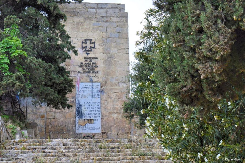 Memorial monument destruction, Crete, Greece