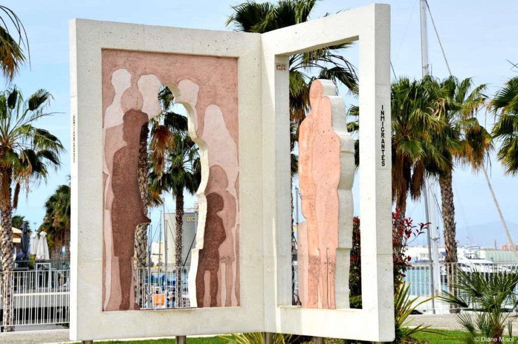 Monument, The Immigrants. Malaga, Spain