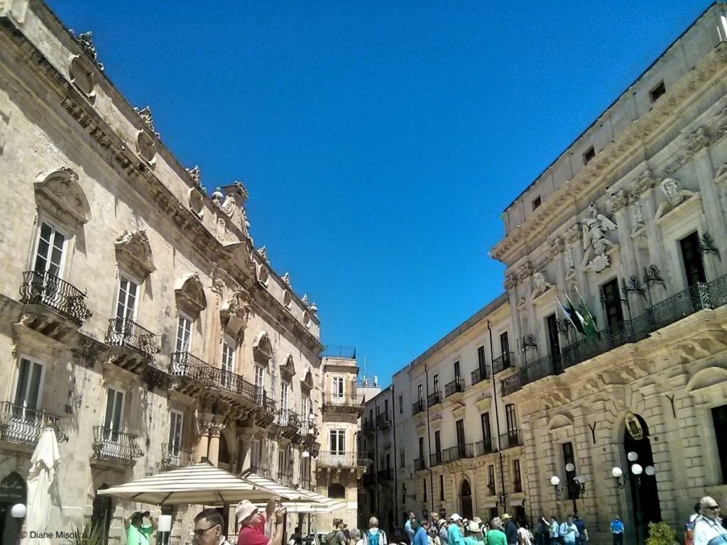 Piazza in Syracuse, Siracusa, Sicily
