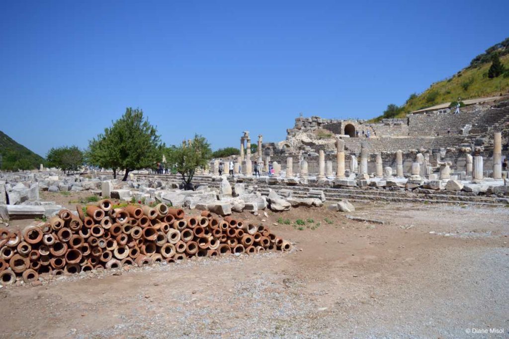 Roman Bath - Tiles and Pillars, Ancient Ruins of Ephesus