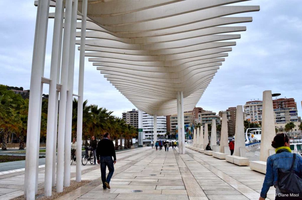 Waves, Architecture on the Promenade Pablo Ruiz Picass, Port of Malaga