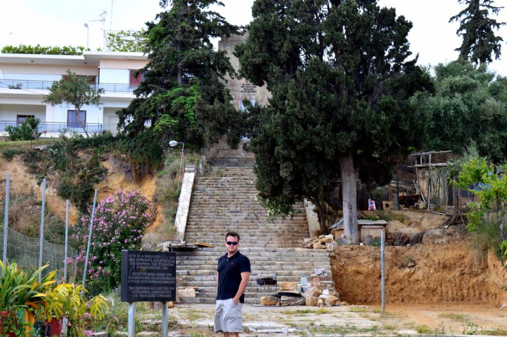 Unfortunate disregard and destruction of a war monument in Crete, Greece