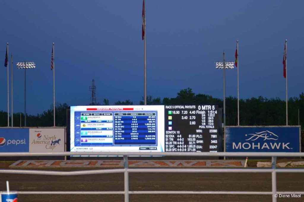 Huge Electronic Info Board. Mohawk Racetrack, Ontario, Canada
