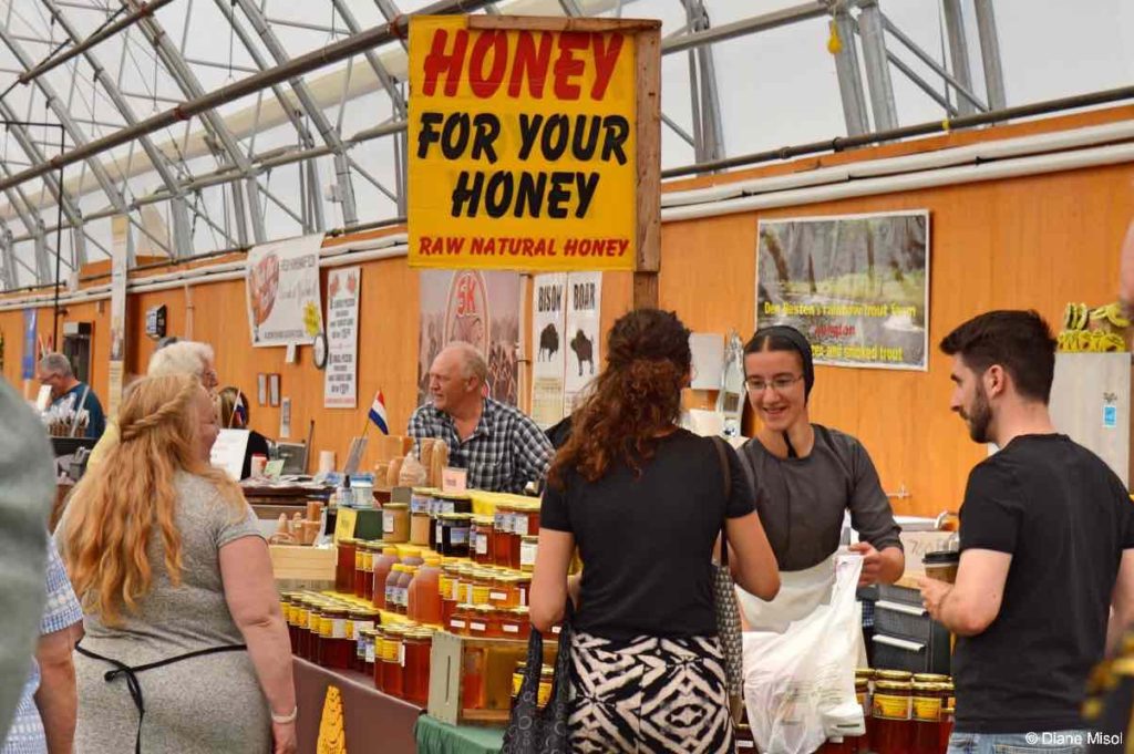 Raw Natural Honey for Sale. St Jacobs Market, Ontario, Canada