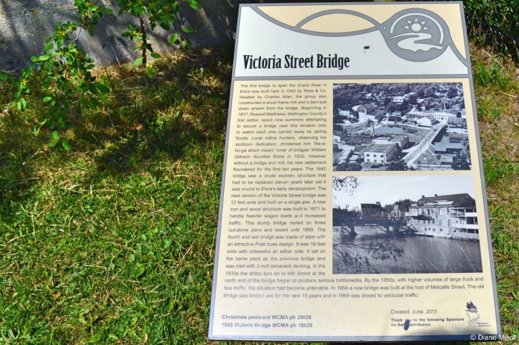 Victoria Street Bridge Info. Elora, Ontario, Canada