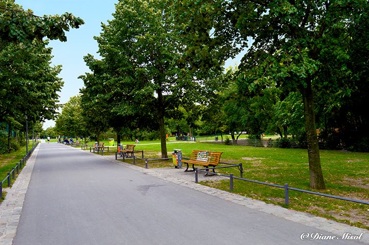 Cycle and Walking Path in Görlitzer Park, Kreuzberg, Berlin