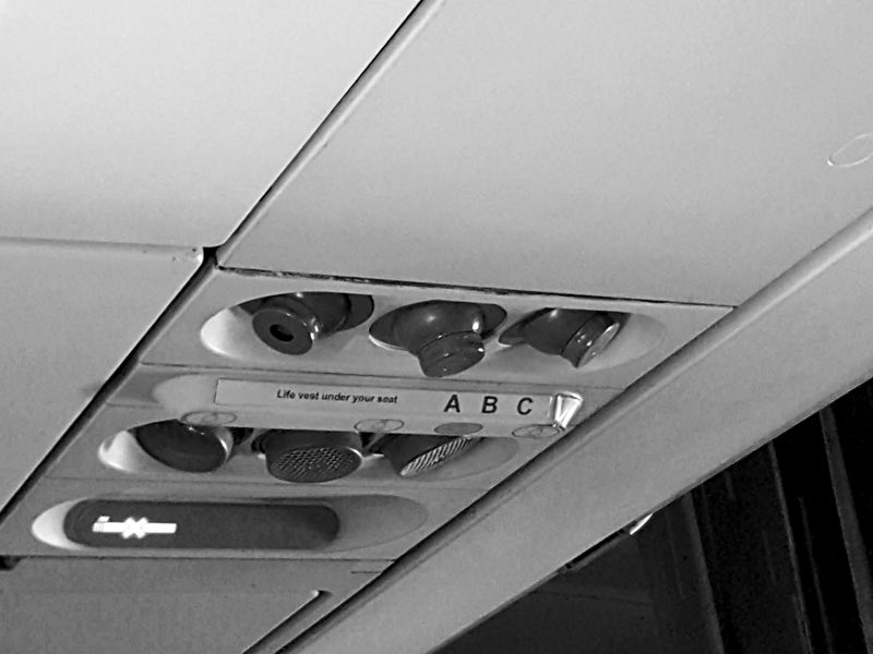 Airplane Ceiling Life Vest Air No Smoking