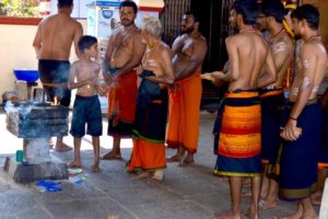 Child Participates in Religious Ceremony - New Mangalore Temple, India