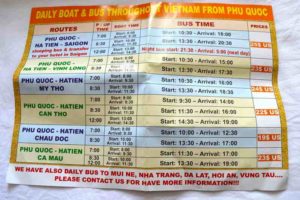 Boat and Bus Schedules from Phu Quoc, Vietnam