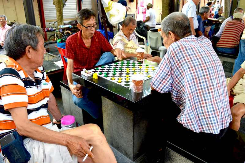 Checker Board Game - Chinatown, Singapore