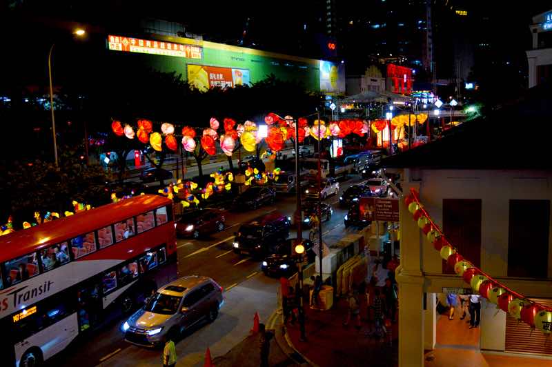 Chinatown Streetlights at night - Singapore