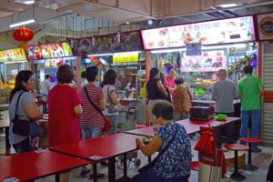 Line up at a Hawker Food Stall - Chinatown, Singapore