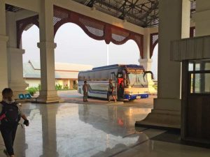 Early Morning Night Bus Arrival at the Border of Thailand and Laos - (Laos Side)