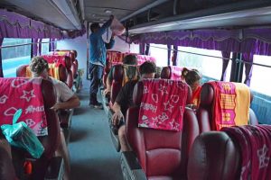 Inside of the Night Bus from Luang Prabang to Chiang Rai